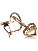 "Original Vintage 14K Rose Gold Heart Earrings with No Stones" ven212 ven212