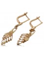 "Or rose vintage 14 carats 585, Boucles d'oreilles feuille vintage sans pierres" ven215 ven215