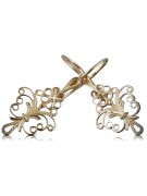 "Vintage Boucles d'oreilles feuille en or rose 14 carats 585 sans pierres"  ven224 ven224