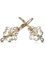 "Vintage Boucles d'oreilles feuille en or rose 14 carats 585 sans pierres"  ven224 ven224