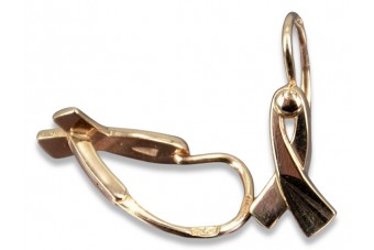 Oryginalne Vintage 14k różowe złoto Bez Kamieni Kolczyki w kształcie liści ven230 ven230