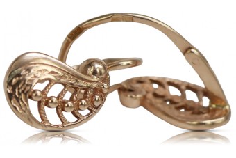 "Безкаменеві Вінтажні Сережки з Рожевого Золота 14k 585" ven254 ven254