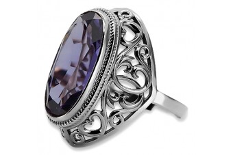 Polski Srebro, Aleksandryt Pierścień. vrc184s