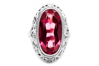 Sterling Silver 925 Ruby Russian Style Ring vrc184s