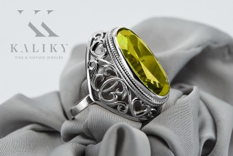 Anillo de Plata 925, Peridoto estilo Ruso Soviético vrc184s vrc184s