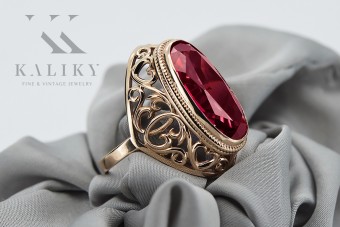 Sterling Silver Rose Gold Plated Ruby Ring vrc184rp