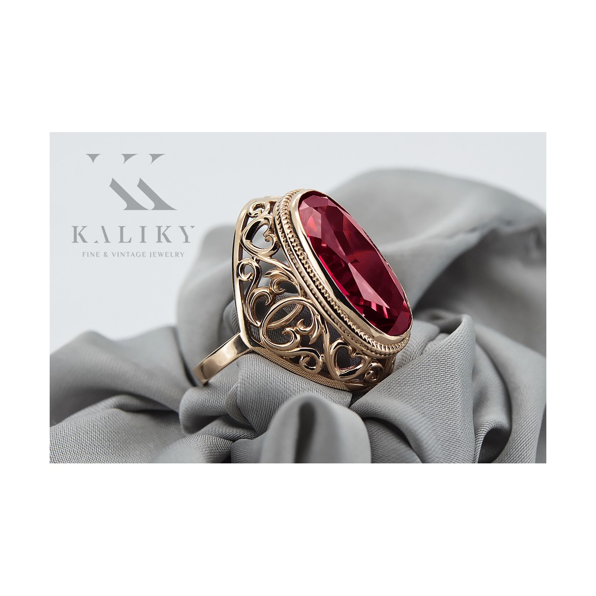 Russische sowjetische Rose 14k 585 Gold Alexandrit Rubin Smaragd Saphir Zirkon Ring vrc084