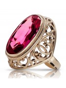 Russische sowjetische Rose 14k 585 Gold Alexandrit Rubin Smaragd Saphir Zirkon Ring vrc084