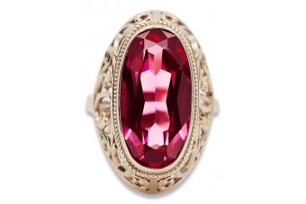 Sterling Silver Rose Gold Plated Ruby Ring vrc184rp