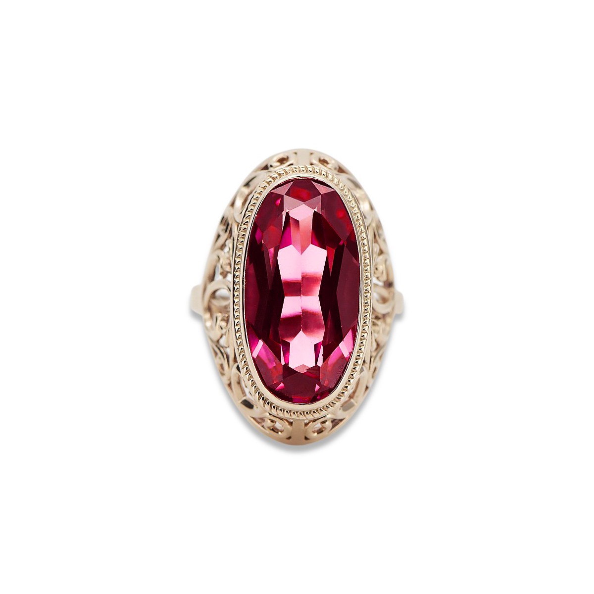 Anillo ruso soviético rosa 14k 585 oro Alejandrita Rubí Esmeralda Zafiro Zircon vrc084