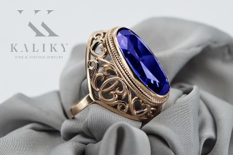 Sterling Silver Rose Gold Plated Sapphire Ring vrc184rp