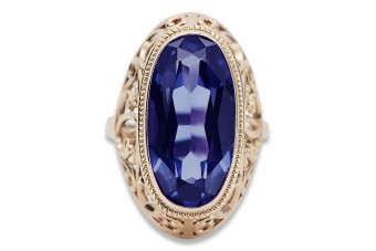 Sterling Silver Rose Gold Plated Sapphire Ring vrc184rp