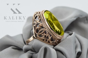 Anillo de Plata 925 Chapado en Oro Rosa, Peridoto vrc184rp