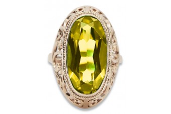 Anillo de Plata 925 Chapado en Oro Rosa, Peridoto vrc184rp