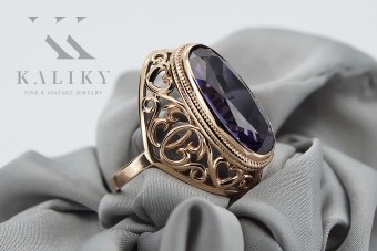 Unikalny pierścionek Aleksandryt w stylu Vintage z 14k różowego złota 585. vrc184 vrc184