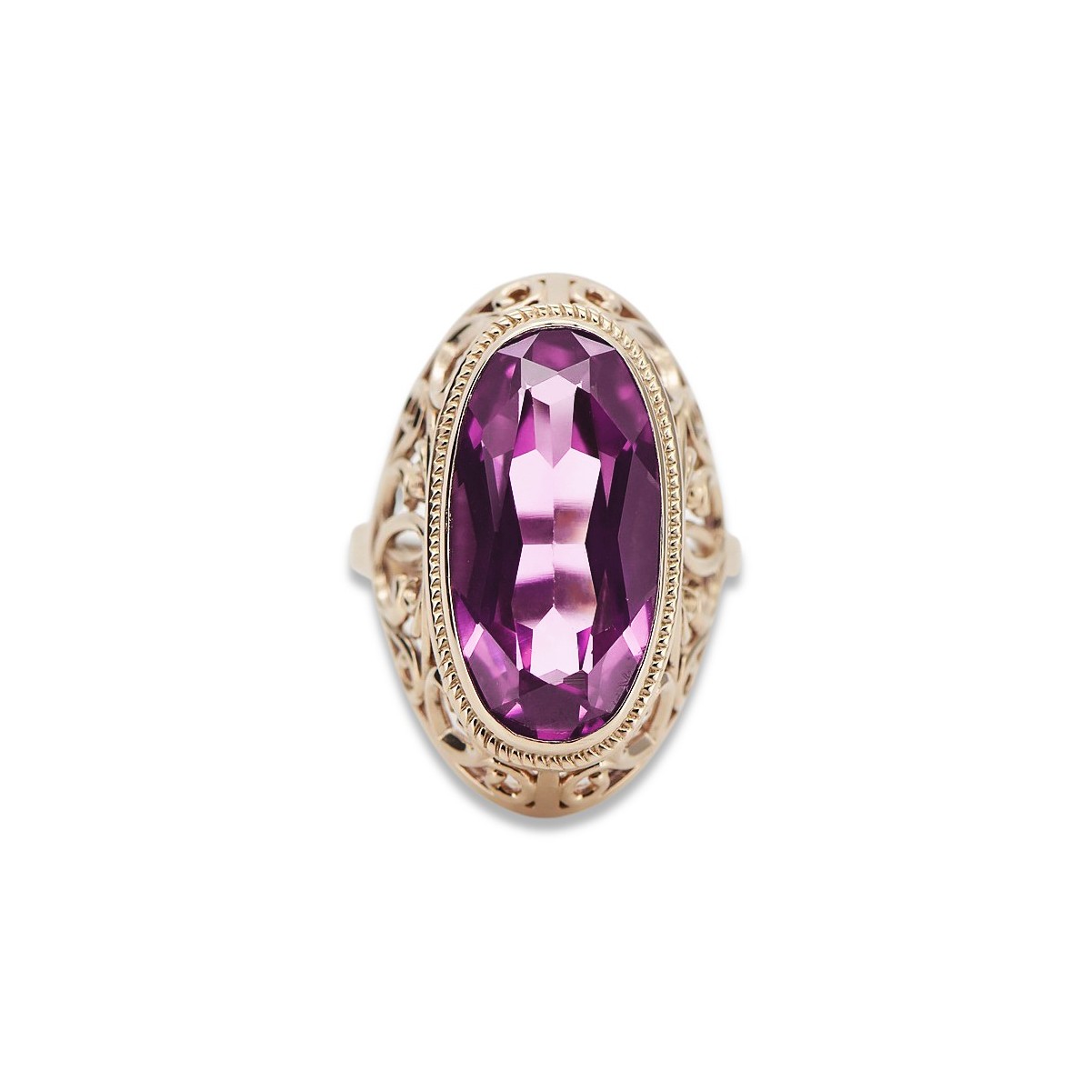 Anillo ruso soviético rosa 14k 585 oro Alejandrita Rubí Esmeralda Zafiro Zircon vrc014