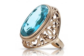 Russische sowjetische Rose 14k 585 Gold Alexandrit Rubin Smaragd Saphir Zirkon Ring vrc014