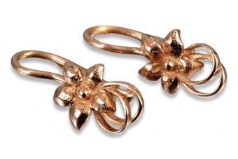 Cercei eleganți original vintage din aur roz de 14k fără pietre ven267 ven267