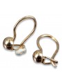 "Original Vintage 14K Rose Gold Ball Earrings without Stones" ven296 ven296