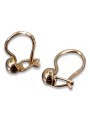 "Original Vintage 14K Rose Gold Ball Earrings without Stones" ven296 ven296