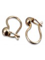 "Original Vintage 14K Rose Gold Ball Earrings without Stones" ven296 ven296