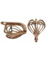 "Classic No Stones 14K Rose Gold Heart Earrings" ven076 ven076