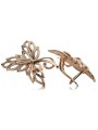 "Boucles d'oreilles feuille d'érable en or rose 14 carats 585 vintage sans pierres" ven096r ven096r