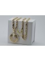 "Gold Figaro Chain with Greek Pendant" cpn020yw&cc004y8g
