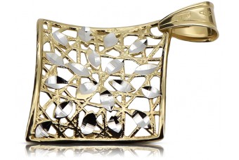 Nowoczesny Piękny Wisiorek z 14k Żółtego Białego Złota cpn061yw cpn061yw