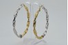 "Italienische 14K Gelb- & Weißgold Ohrringe mit griechischem Muster" ceh008yw ceh008yw