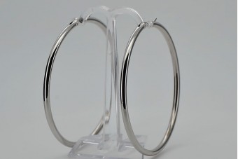 "Elegant 14K White Gold Italian Design Hoop Earrings" ceh010w ceh010w