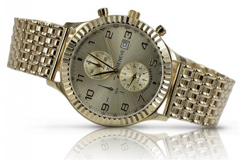 Желтые часы Geneve из 14-каратного золота для женщин и мужчин mw007y&mbw013y-f