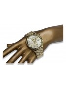 Reloj Geneve unisex de oro amarillo 14k 585 para mujer mw007y&mbw013y-f