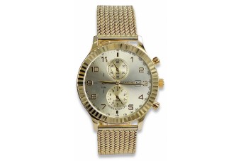 Montre Geneve en or jaune 14k 585 pour femme et homme mw007y&mbw014y-f