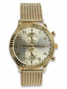 Reloj Geneve unisex de oro amarillo 14k 585 para mujeres mw007y&mbw014y-f