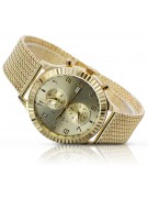 Reloj Geneve unisex de oro amarillo 14k 585 para mujeres mw007y&mbw014y-f