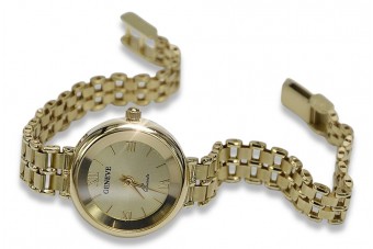 14k żółte złoto Lady Geneve zegarek lw083y