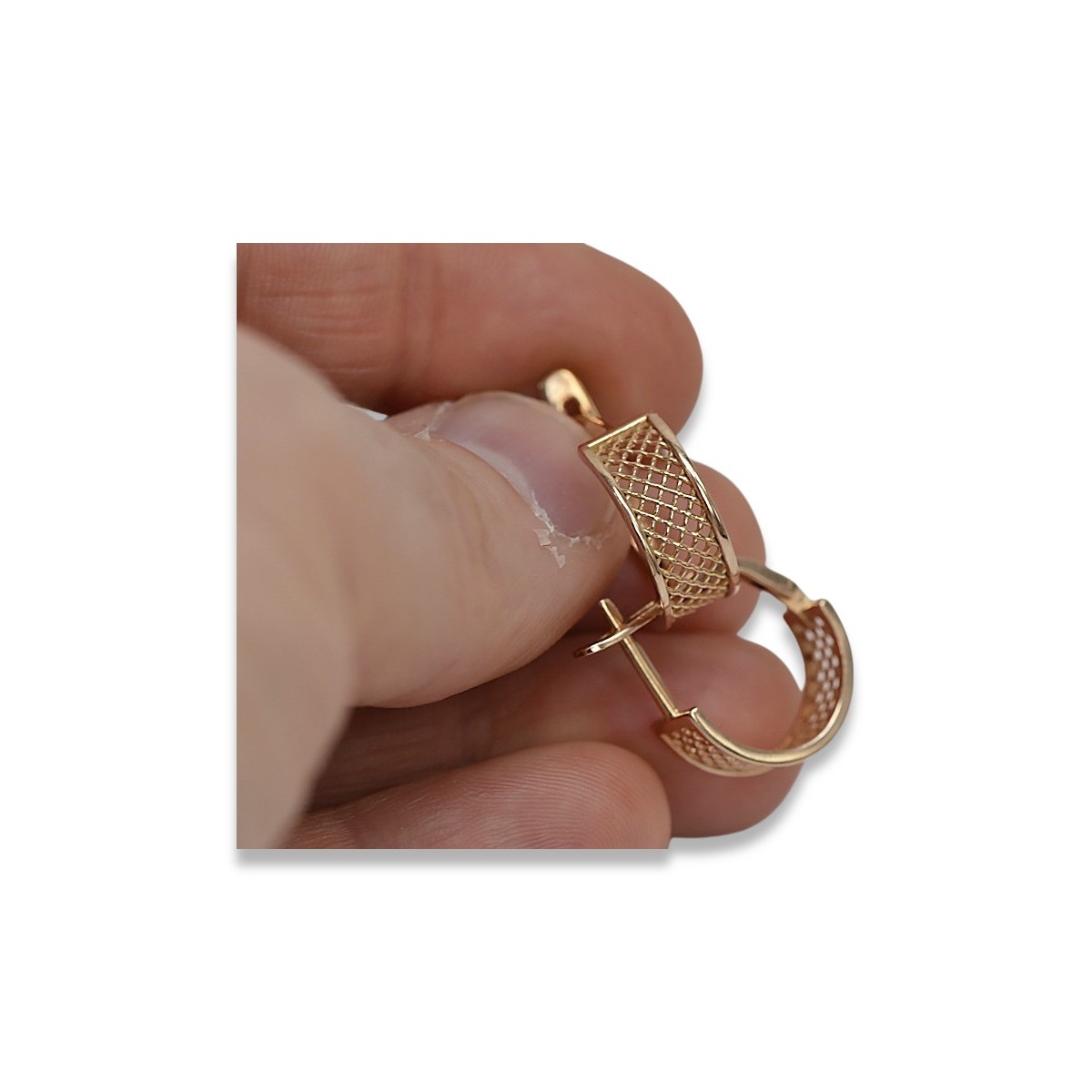 "Aros Antiguos de Oro Rosa 14k 585 Sin Piedras" ven121 ven121