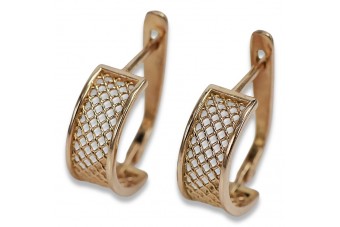 Boucles d'oreilles vintage en argent 925 plaqué or rose, Pas de pierre ven121rp
