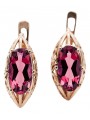 Boucles d'oreilles en or rose 14 carats avec rubis vec141 Vintage vec141