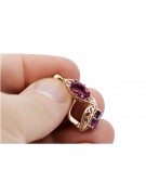 Rubinrot 14k 585 Roségold Ohrstecker vec141 - Eleganter Schmuck Vintage vec141