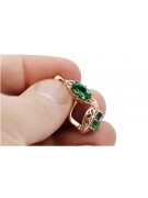 Elegant 14K Rose Gold Emerald Earrings in Original Vintage Style vec141 vec141