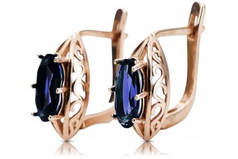 "Cercei Safir originali vintage în aur roz de 14k vec141" Vintage vec141