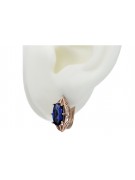 "Elegant Sapphire Drop Earrings in 14K Rose Pink Gold vec141" Vintage vec141