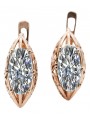 Original Vintage Zircon Embellished 14K Rose Gold Earrings vec141 vec141