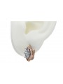 "Boucles d'oreilles en zircon et or rose 14 carats 585 vec141, style vintage" Vintage vec141