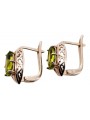 Vintage Rose Gold Peridot Earrings - 14K Yellow Gold vec141