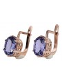 Boucles d'oreilles en Alexandrite avec Or rose 14 carats, Vintage Russe Soviétique vec003 style vec003