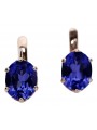 "Boucles d'oreilles Saphir en Or rose 14 carats 585 vintage d'origine soviétique russe vec003"  style vec003