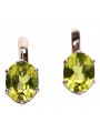 Boucles d'oreilles en or rose vintage, Péridot jaune 14 carats vec003